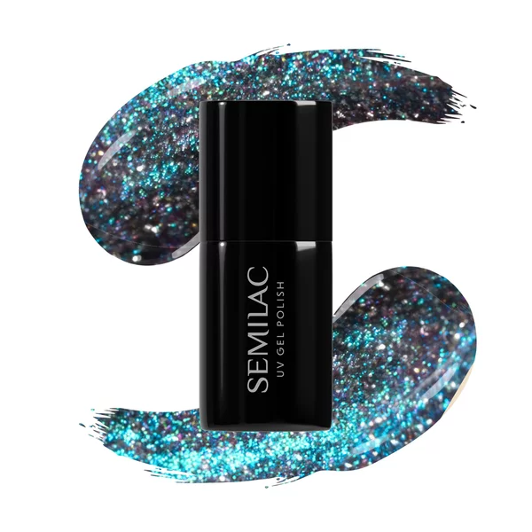 Semilac Galaxy Fresh, lakier hybrydowy Gel Polish, 828 Grey Holo, 7ml