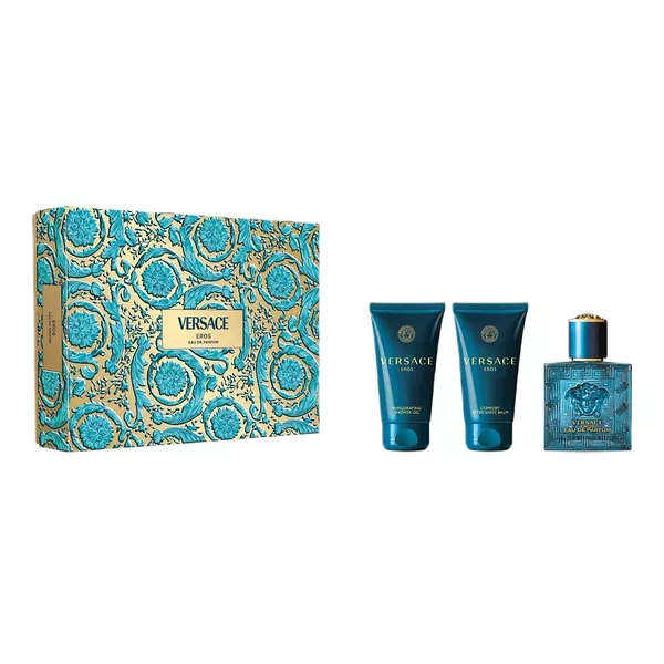 Versace Eros zestaw woda perfumowana spray 50ml + żel pod prysznic 50ml + balsam po goleniu 50ml (M)
