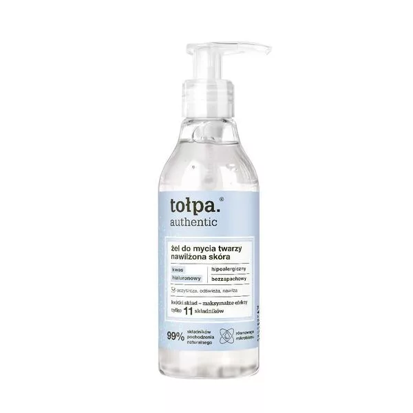 Tołpa Authentic, żel do mycia twarzy nawilżona skóra, 195ml