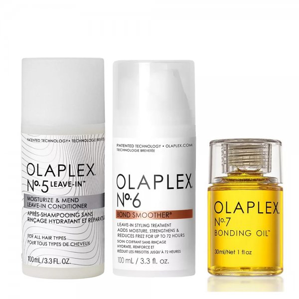 Olaplex, zestaw do pielęgnacji i stylizacji włosów, Bonding Oil + Bond Smoother No. 6 + No. 5 Leave-In