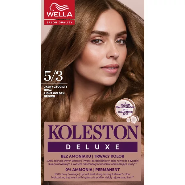 Wella Koleston Deluxe, farba do włosów, Jasny Złocisty Brąz, 5/3, 100ml