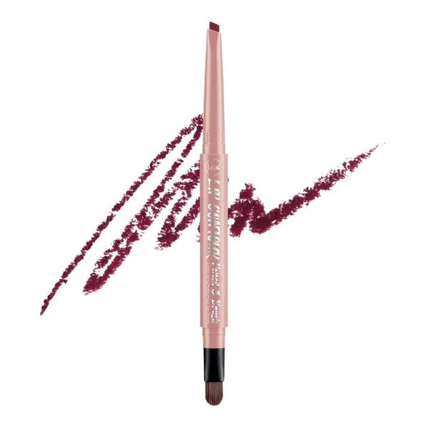 J.Cat Beauty Lip Contour Pencil&Brush, automatyczna konturówka do ust z pędzelkiem, Scarlet berry red, 0,28g