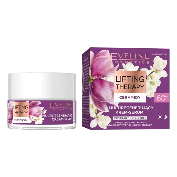 Eveline Lifting Therapy Ceramidy 60+, multiregenerujący krem-serum, 50ml