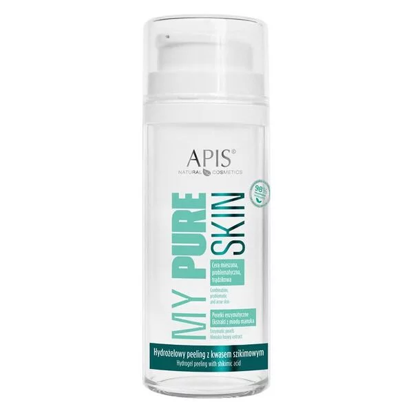 Apis My Pure Skin, hydrożelowy peeling do twarzy z kwasem szikimowym, 100ml