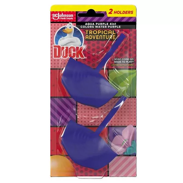 Duck Aqua Purple 4in1 Tropical Adventure - podwójna zawieszka do toalet, 2szt.