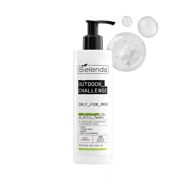 Bielenda Only for men Outdoor Challenge, odświeżający żel do mycia twarzy, 190ml