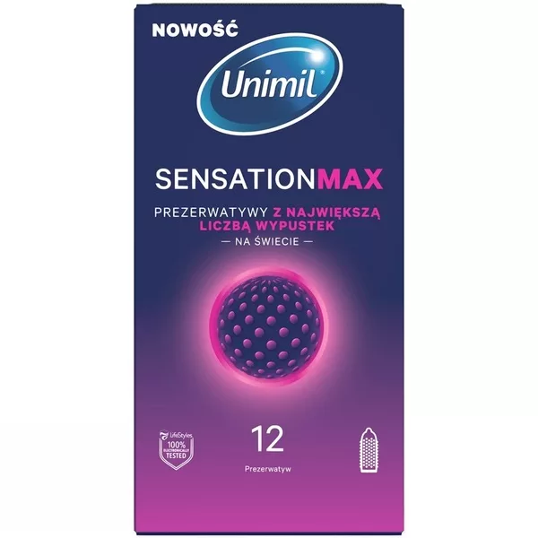 Unimil Senstation Max prezerwatywy z największa liczbą wypustek 12szt