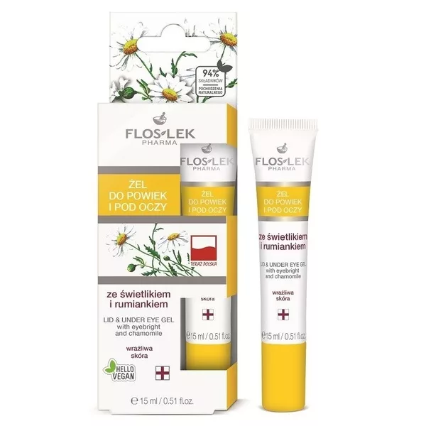 FlosLek Żel do powiek i pod oczy ze świetlikiem i rumiankiem 15ml