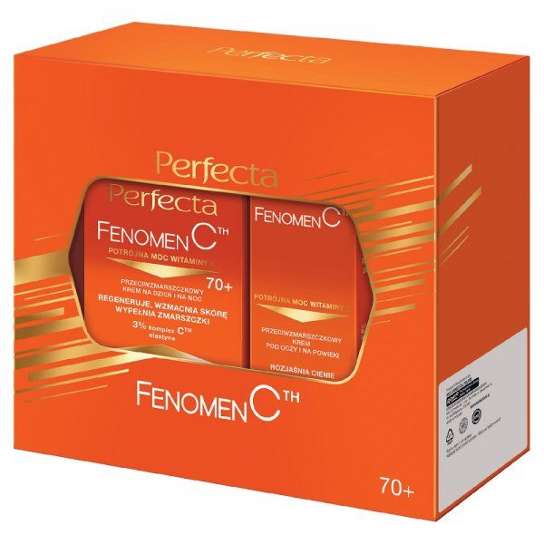 Perfecta Fenomen C zestaw przeciwzmarszczkowy krem do twarzy 70+ 50ml + przeciwzmarszczkowy krem pod oczy i na powieki 15ml