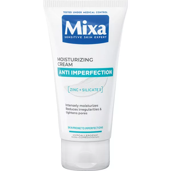 Mixa Przeciw niedoskonałościom, nawilżający krem przeciw niedoskonałościom 2w1, 50ml