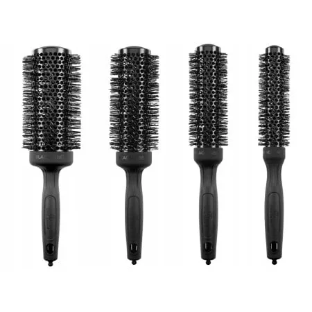 Olivia Garden Expert Blowout Speed Black Label Set, szczotki do włosów, 4 szt. 25+35+45+55, ref. 203ID2130