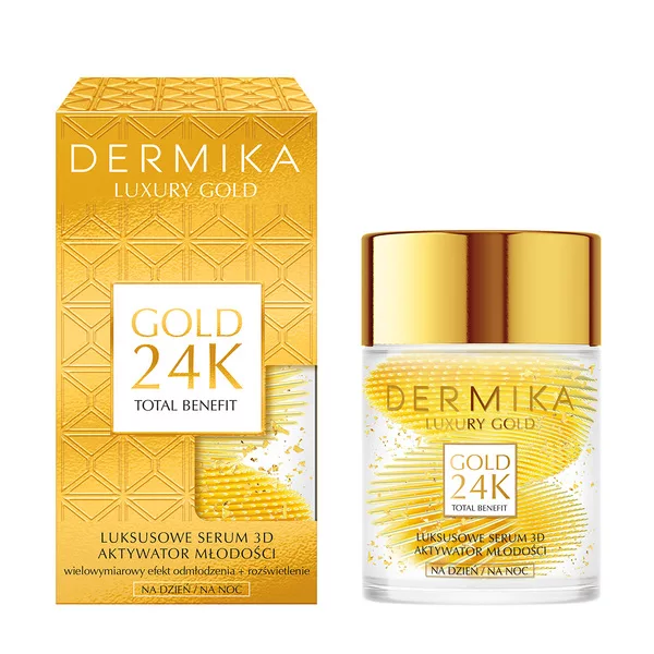 Dermika Luxury Gold 24K Luksusowe Serum 3D Aktywator Młodości Na Dzień I Na Noc, 60g