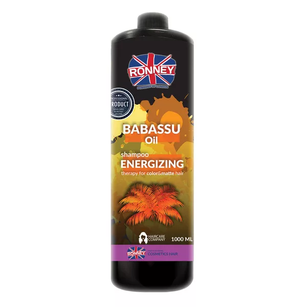 Ronney Professional Shampoo Babassu Oil Energizing Therapy, Szampon energetyzujący do włosów farbowanych i matowych 1000ml
