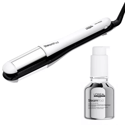 Loreal Steampod, zestaw prostownica parowa do włosów 4.0 + serum wygładzające 50ml