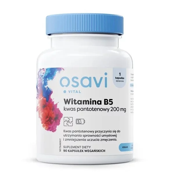 Osavi Witamina B5 kwas pantotenowy 200mg suplement diety 90 kapsułek