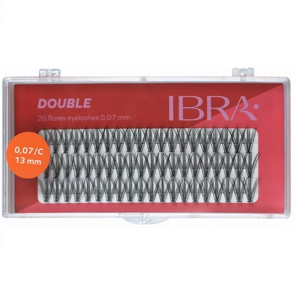 Ibra Kępki sztucznych rzęs Double Knot-Free 0.07 C-13mm 60szt.
