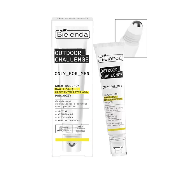 Bielenda Only for men Outdoor Challenge, krem roll-on nawilżająco-przeciwzmarszczkowy pod oczy, 15ml