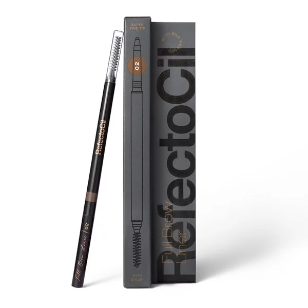 Refectocil Full Brow Liner, wodoodporna kredka do brwi z szczoteczką, 02 średni brąz
