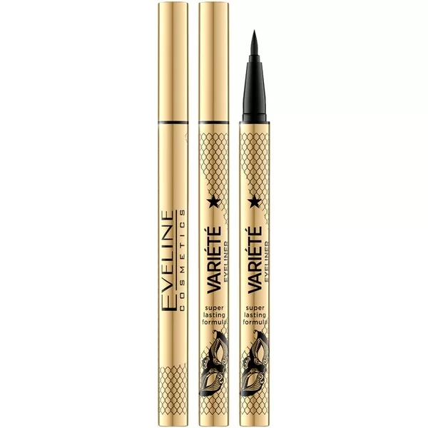 Eveline Variété, wodoodporny eyeliner w pisaku, czarny, 2g