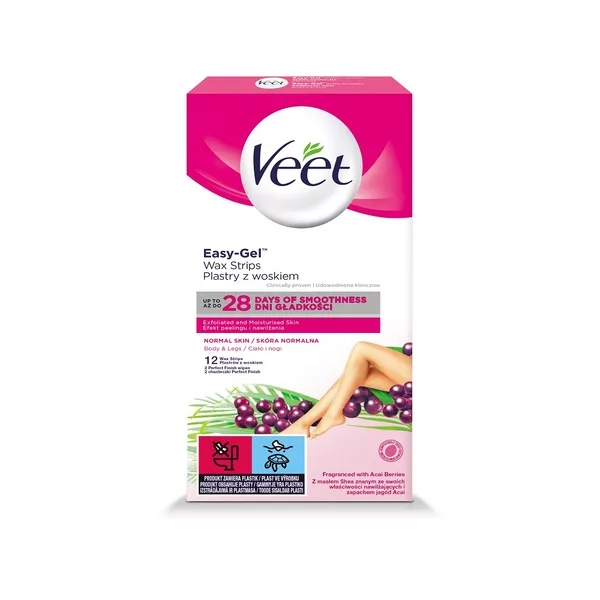 Veet Veet plastry wosk do depilacji ciała skóra normalna 12 szt