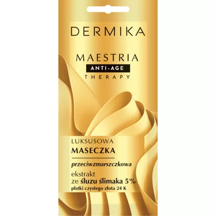 Dermika Maestria, luksusowa maseczka przeciwzmarszczkowa, ekstrakt ze śluzu ślimaka 5%, 7g