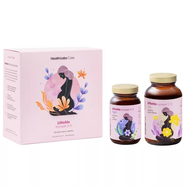 HealthLabs LittleMe formuła wspierająca prawidłowy rozwój ciąży trymestr 2 i 3 suplement diety 150 kapsułek