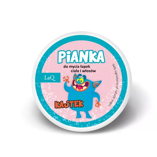 LaQ Kajtek, pianka koloryzująca do kąpieli 3w1 dla dzieci, różowa, 20g