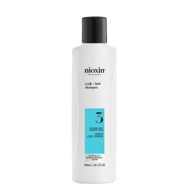 Nioxin System 3 szampon oczyszczający do włosów farbowanych, lekko przerzedzonych, 300ml