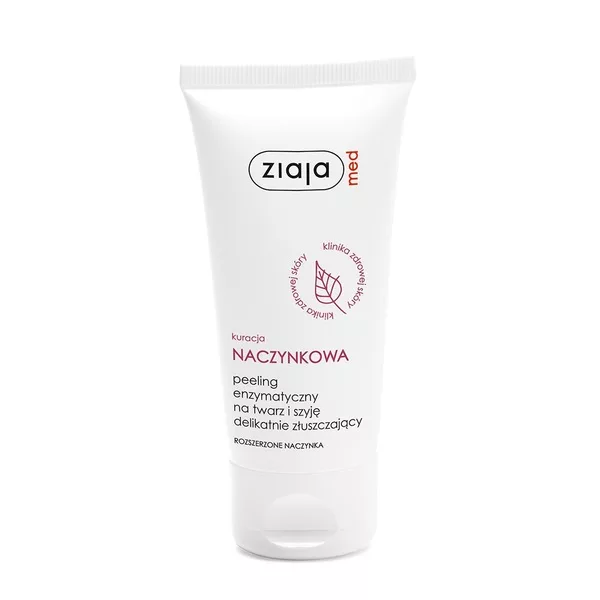 Ziaja Med Kuracja naczynkowa, peeling enzymatyczny na twarz i szyję delikatnie złuszczający, 75ml