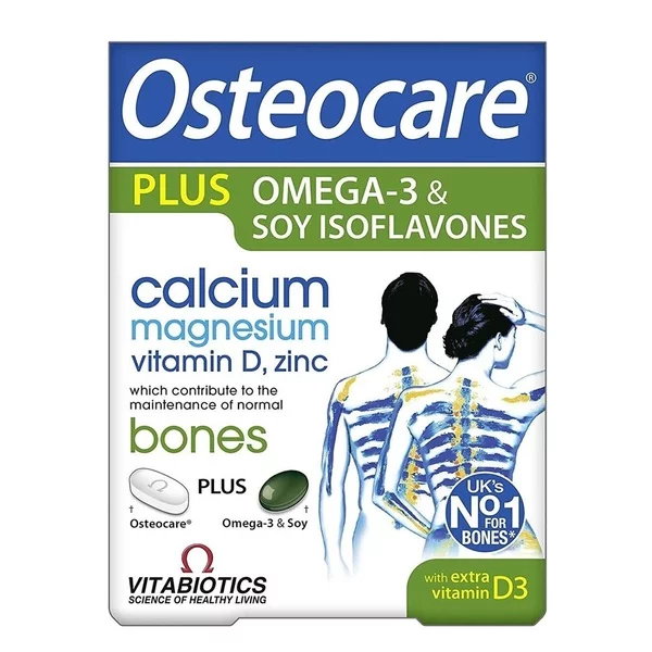 Vitabiotics Osteocare Plus Omega3 i Soy Isoflavones suplement diety wspierający zdrowie serca 84 tabletek
