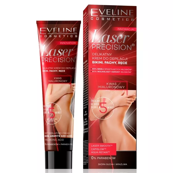 Eveline Laser Precision, delikatny krem do depilacji, skóra sucha i wrażliwa, 125ml