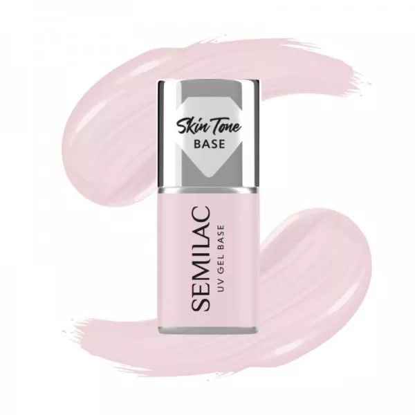 Semilac Skin Tone Cover Base, elastyczna baza hybrydowa 2w1, Rose Beige, 7ml