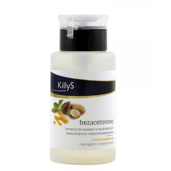 KillyS Acetone-Free Nail Polish Remover bezacetonowy zmywacz do paznokci pompka Olejek Arganowy 50ml