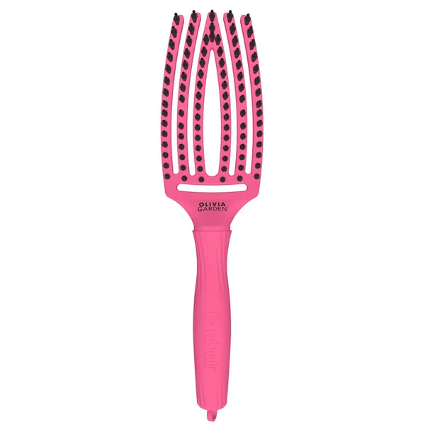 Olivia Garden Fingerbrush Amour, szczotka z włosiem dzika, średnia, Hot Pink