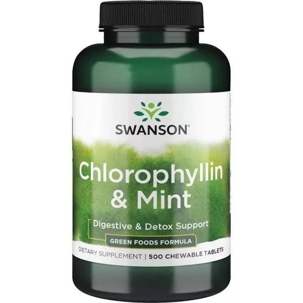 Swanson Chlorofil z miętą 500 tabl do ssania