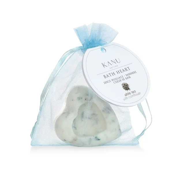 Kanu Nature, serce musujące do kapieli, biała herbata, 50g