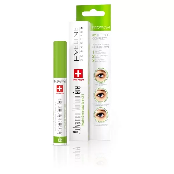 Eveline Advance Volumiere, skoncentrowane serum do rzęs 3w1, 10ml