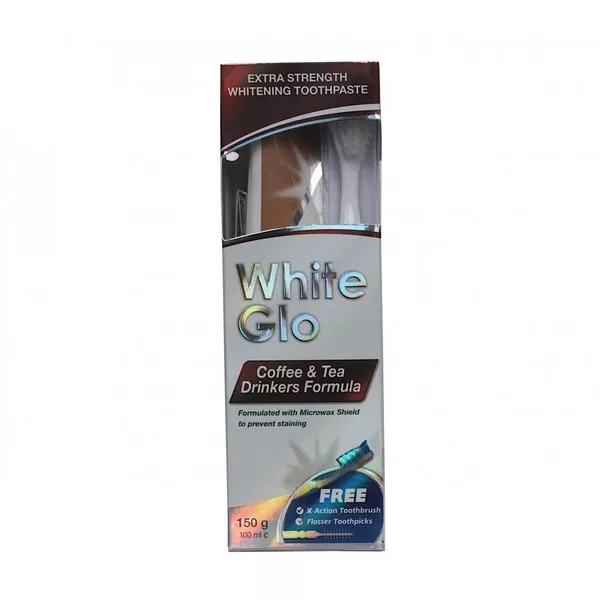 White Glo Coffee & Tea Drinkers Formula wybielająca pasta do zębów dla osób regularnie pijących kawę i herbatę 100ml + szczoteczka