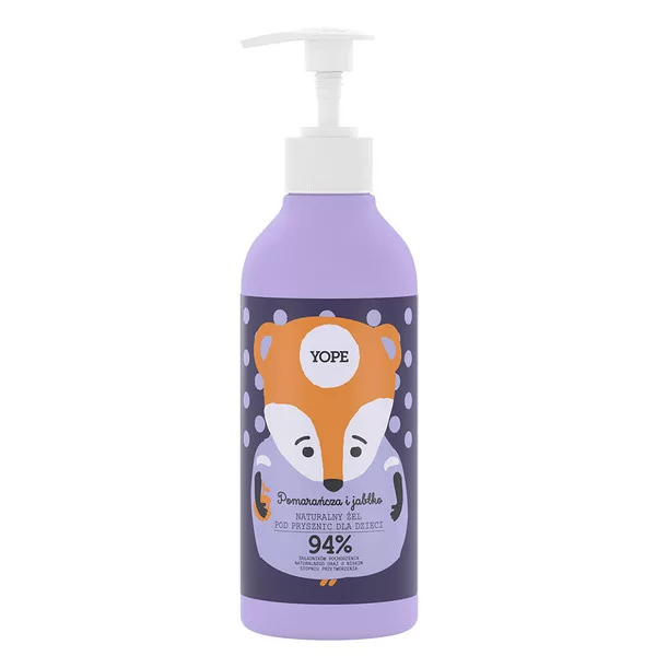 Yope, żel pod prysznic dla dzieci Pomarańcza i Jabłko, 400ml