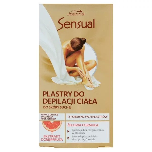 Joanna Sensual Plastry do depilacji ciała do skóry suchej 12 sztuk + Tubka z oliwką łagodzącą 10 ml