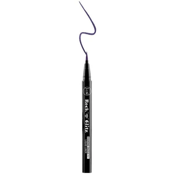 J.Cat Beauty Rock and Glitz Diamond Dazzle Liquid Liner, połyskujący eyeliner w pisaku, Purple Crystal, 0,85g