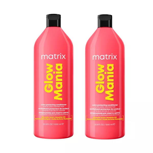 Matrix Glow Mania, zestaw XL nabłyszczający z efektem laminacji, szampon + odżywka