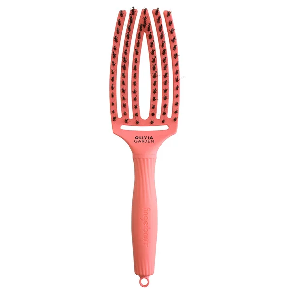 Olivia Garden Fingerbrush I'm Perfection, szczotka do włosów z włosiem dzika, Radiant Peach