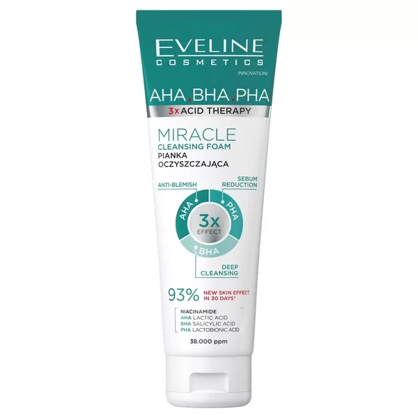 Eveline Cosmetics 3 x Acid Therapy pianka oczyszczająca 140ml