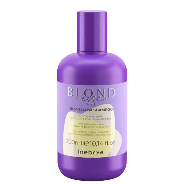 Inebrya Blondesse No Yellow, szampon do włosów siwych i rozjaśnianych, 300ml