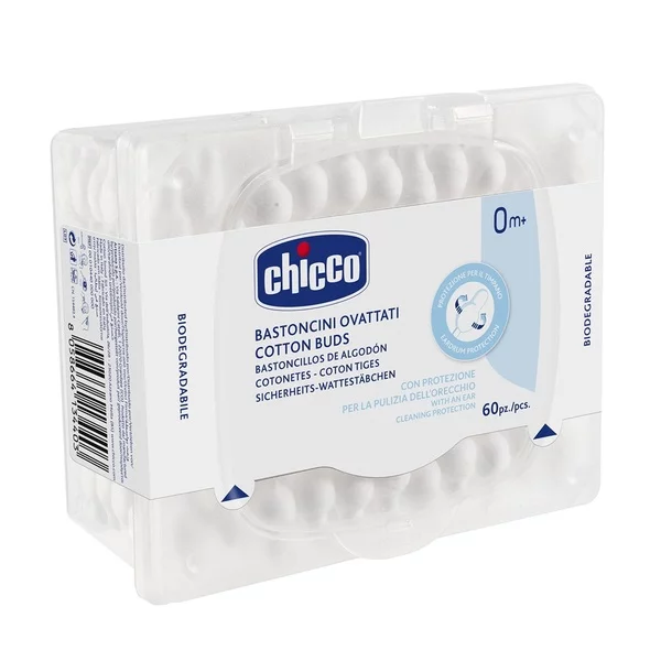 Chicco Patyczki do uszu dla dzieci 0m+ 60szt.