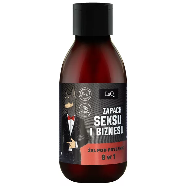 LaQ Doberman o zapachu seksu i biznesu czarny mat, żel pod prysznic 8w1, 100ml