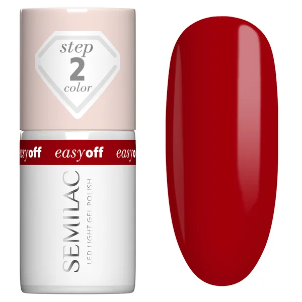 Semilac Easy Off Led Light, utwardzany lakier do paznokci do usunięcia zmywaczem, L18 The Red Core, 7ml