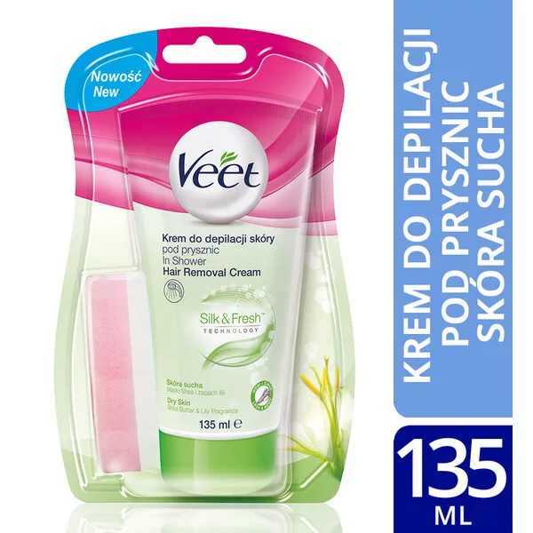 Veet Veet krem do depilacji ciała pod prysznic skóra sucha 135ml