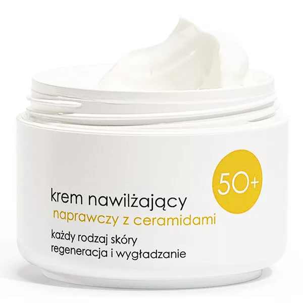 Ziaja 50+, nawilżający krem naprawczy z ceramidami, 50ml